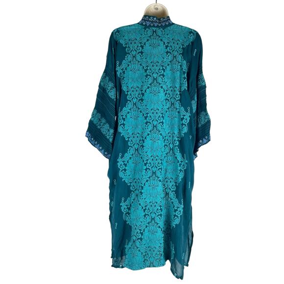 Johnny Was Bellamo Verona Kimono Jacket Embroidery Lakeside Blue Size S - Picture 7 of 12